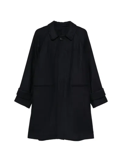 N°21 Raglan-sleeve Concealed-fastening Coat In Blue