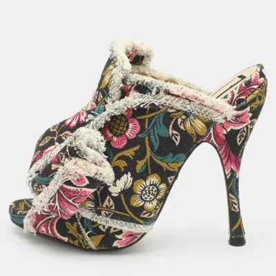 Pre-owned N°21 Raso Knot Size 38.5 Multicolor Canvas Mules