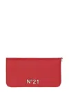 N°21 Rectangular Leather Wallet In Red