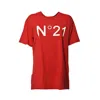 N°21 Relaxed-fit Cotton T-shirt With Contrasting Logo In Red