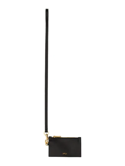 N°21 Nº21 Removable Shoulder Strap Card Holder In Black