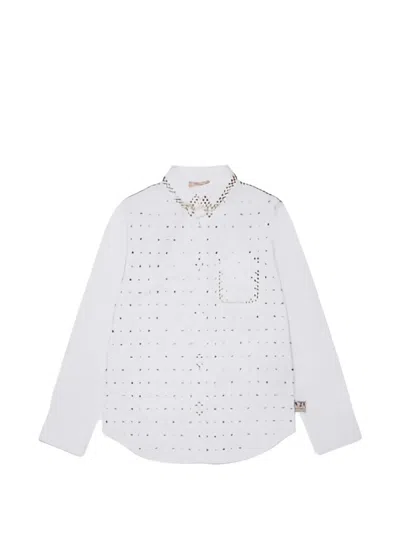 N°21 Kids' Rhinestone-embellished Shirt In White