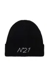 N°21 Ribbed-knit Beanie In Black