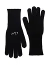 N°21 Ribbed Logo Gloves In Black