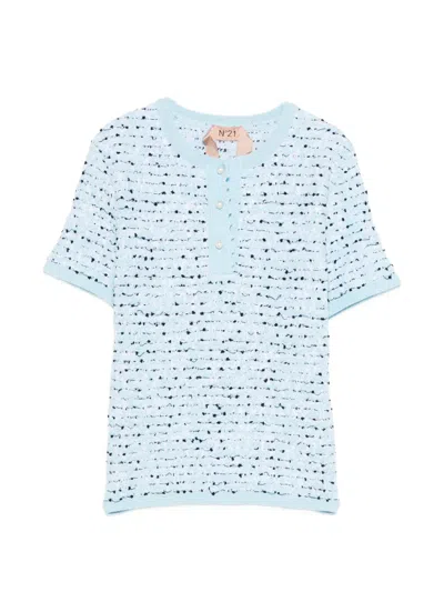 N°21 Round-neck Knitted Top In Blue