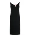 N°21 N21 Ruched-strap V-neck Midi Dress In Black