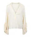 N°21 Ruffle-detail Blouse In Neutral