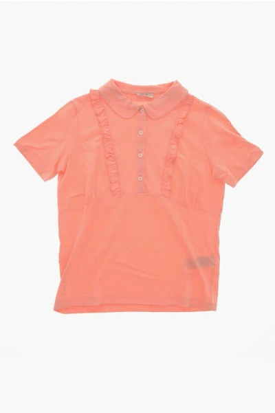 N°21 Ruffle Detailed Cotton Polo In Pink