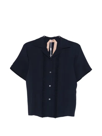 N°21 Ruffled-detail Short-sleeve Shirt In Multi