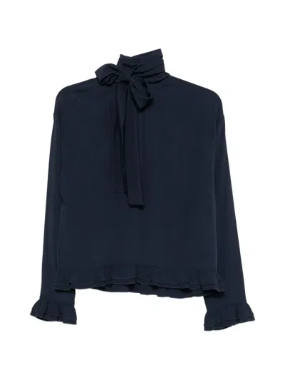 N°21 Ruffled Shirt In Blue