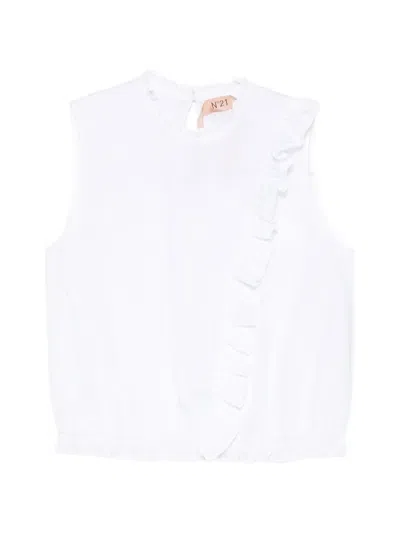 N°21 Ruffled Sleeveless Blouse In Multi