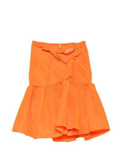 N°21 Ruffled-trim Knotted Skirt In Orange