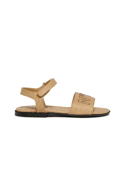 N°21 Kids' Sandals With Logo In Neutral