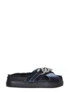 N°21 Velvet Sandals With Oversized Chain In Black