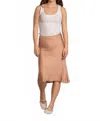 N°21 Satin Midi Skirt In Warm Blush In Brown