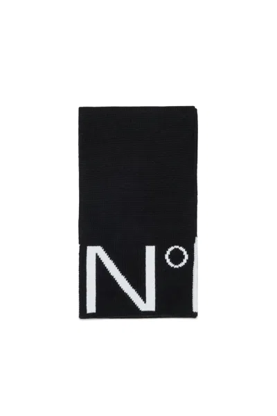 N°21 Scarf With Logo In Black