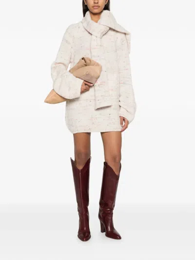 N°21 Scarf-detail Sweater In Neutrals