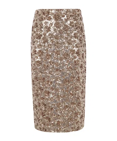 N°21 SEQUIN EMBELLISHED MIDI SKIRT