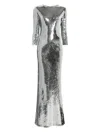N°21 Sequinned Maxi Dress In Gray