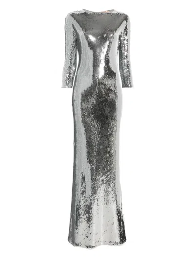 N°21 Sequinned Maxi Dress In Gray