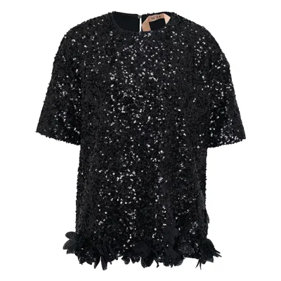 N°21 Sequins Top In Black