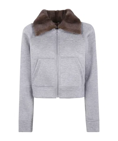 N°21 Shearling Collar Casual Jacket In Gray