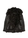 N°21 Shearling-trim Leather Jacket In Black