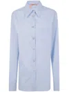 N°21 Shirt With Embroidered Logo In Blue