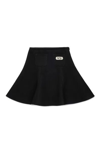 N°21 Kids' Short Skirt With Logo In Black