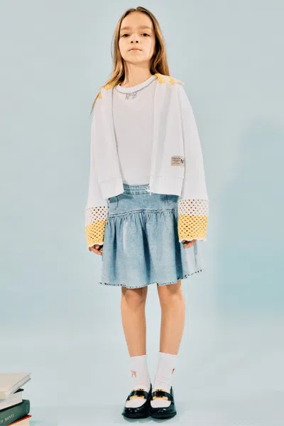 N°21 Kids' Short Skirt With Ruffles In Blue