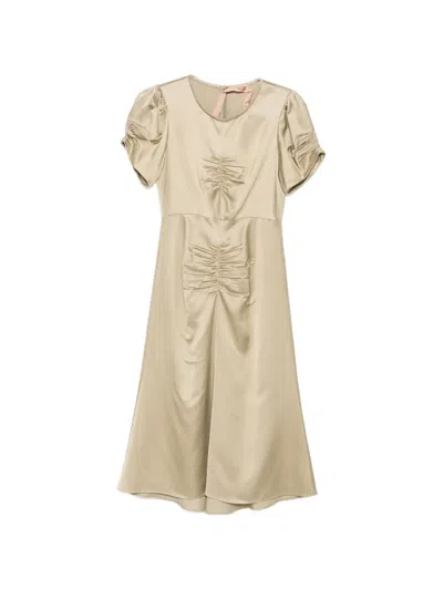 N°21 Short-sleeve Midi Dress In Brown