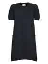 N°21 Black Cotton Short Dress With Pockets