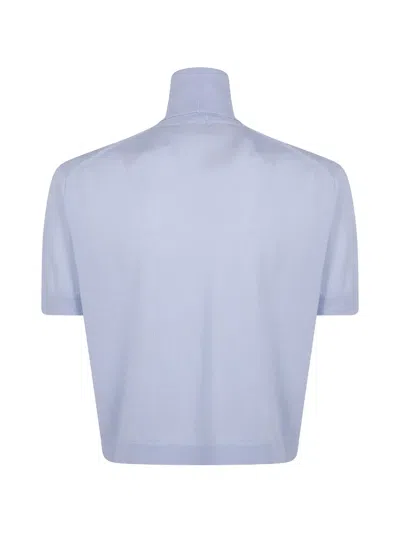 N°21 Short-sleeve Roll-neck Sweater In Blue