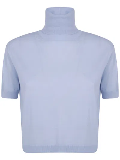 N°21 Short-sleeve Turtleneck Sweater In Blue