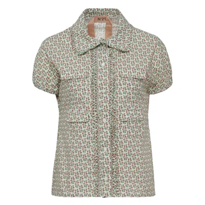 N°21 Short-sleeved Shirt In Liberty In Gray