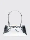 N°21 Rectangular Metallic Shoulder Bag With Top Handles In Silver