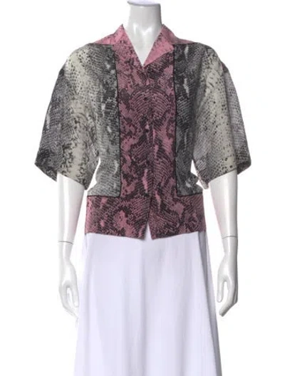 Pre-owned N°21 Silk Animal Print Top In Multi