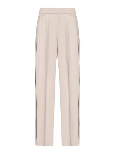 N°21 Silk Blend Satin Pyjama-style Trousers In Neutral