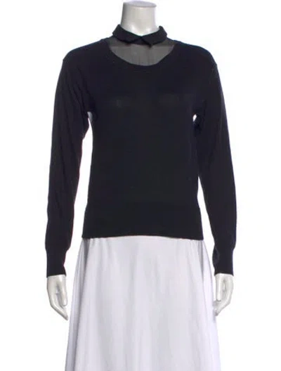 Pre-owned N°21 Silk Crew Neck Sweater In Black