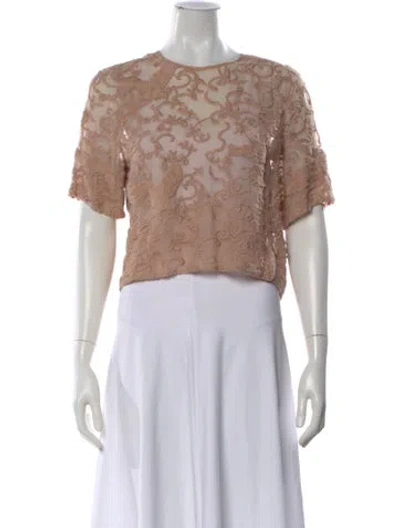 Pre-owned N°21 Silk Lace Pattern Top In Neutral
