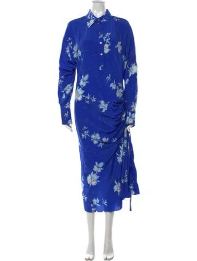 Pre-owned N°21 Silk Long Dress W/ Tags In Blue