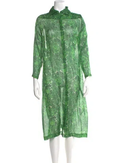 Pre-owned N°21 Silk Midi Length Dress In Green