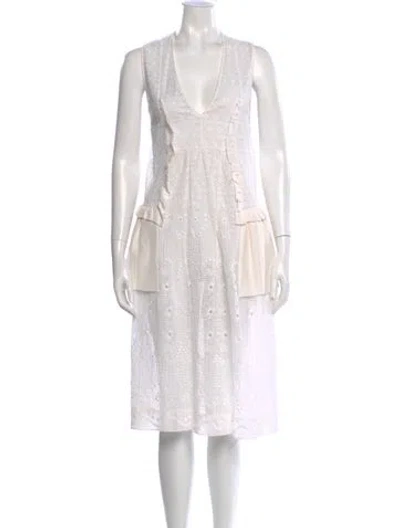 Pre-owned N°21 Silk Midi Length Dress In White