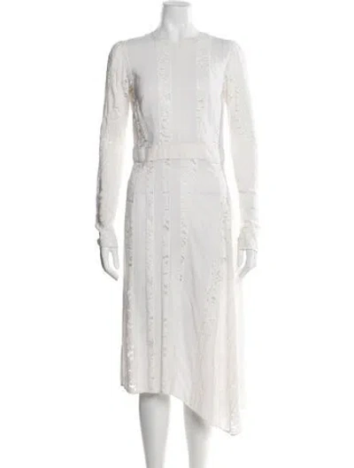 Pre-owned N°21 Silk Midi Length Dress In White
