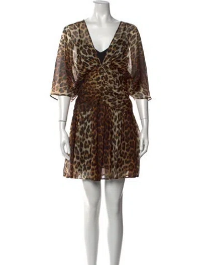Pre-owned N°21 Silk Mini Dress In Brown