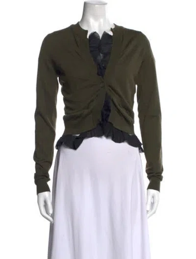 Pre-owned N°21 Silk V-neck Sweater In Green