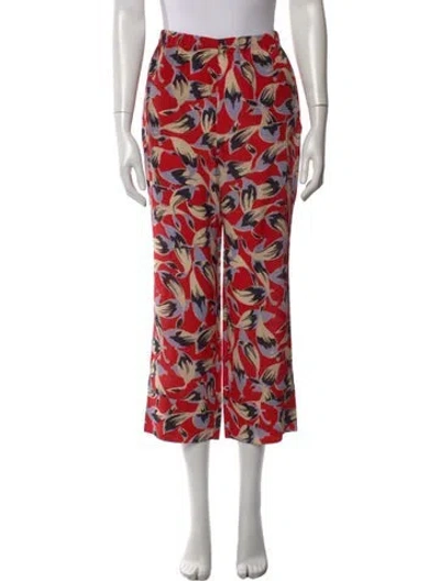 Pre-owned N°21 Silk Wide Leg Pants In Red