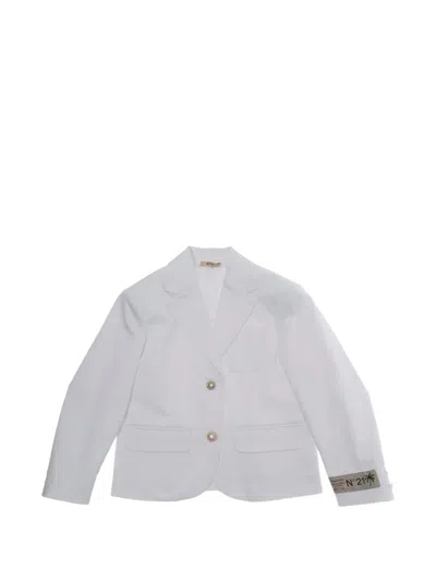 N°21 Kids' Single-breasted Blazer In Neutral