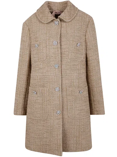 N°21 Single Breasted Coat In Nude