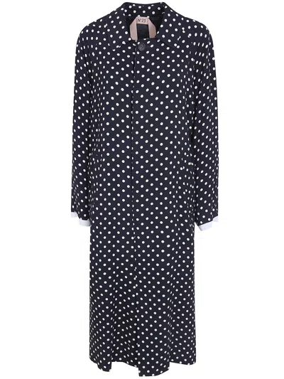 N°21 Polka-dot Raglan-sleeve Coat In Multi